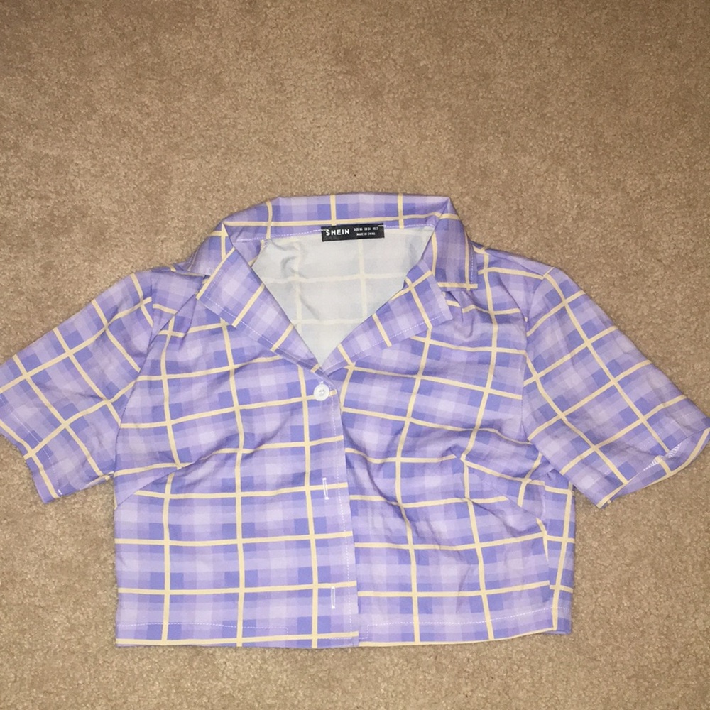 Girls xs cropped collar shirt